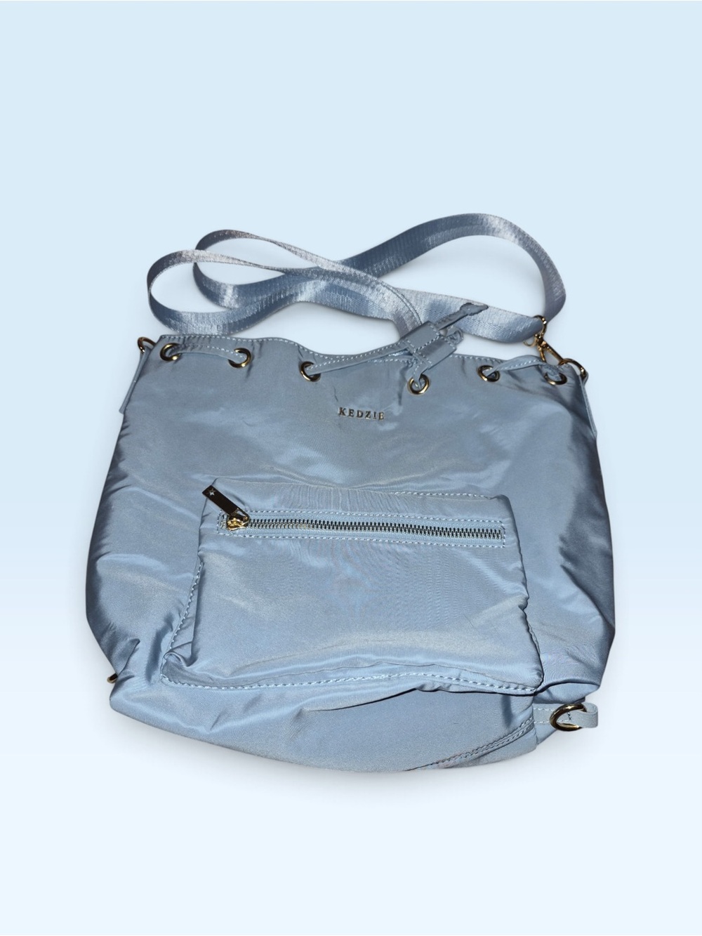 Kedzie Light Blue Nylon Shoulder Bag